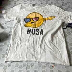 Children’s Place Large White Short Sleeve Emoji USA T Shirt